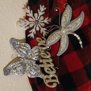 Sparkling Silver Holiday Ornament Collection